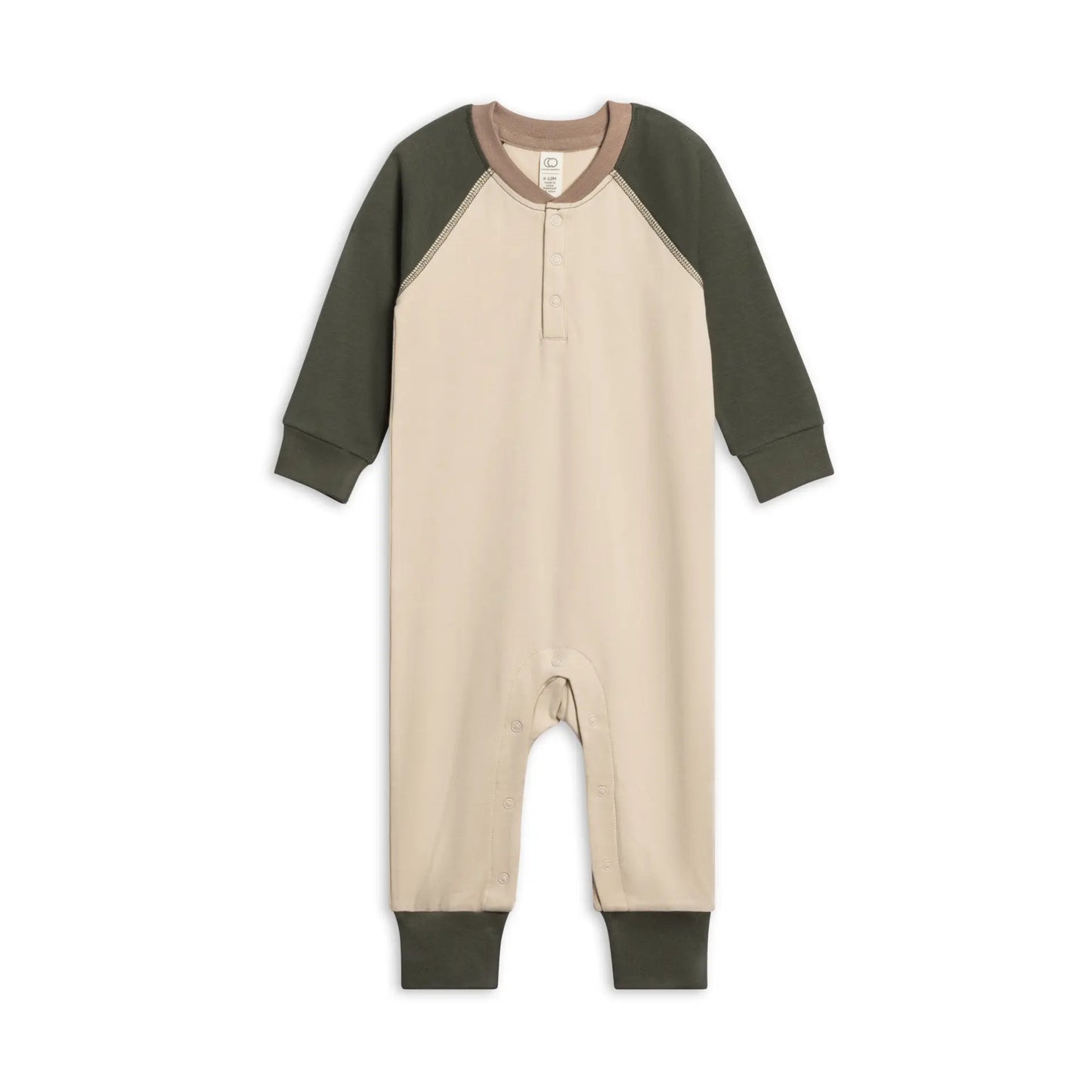 Brix Henley Romper | Oat & Pine