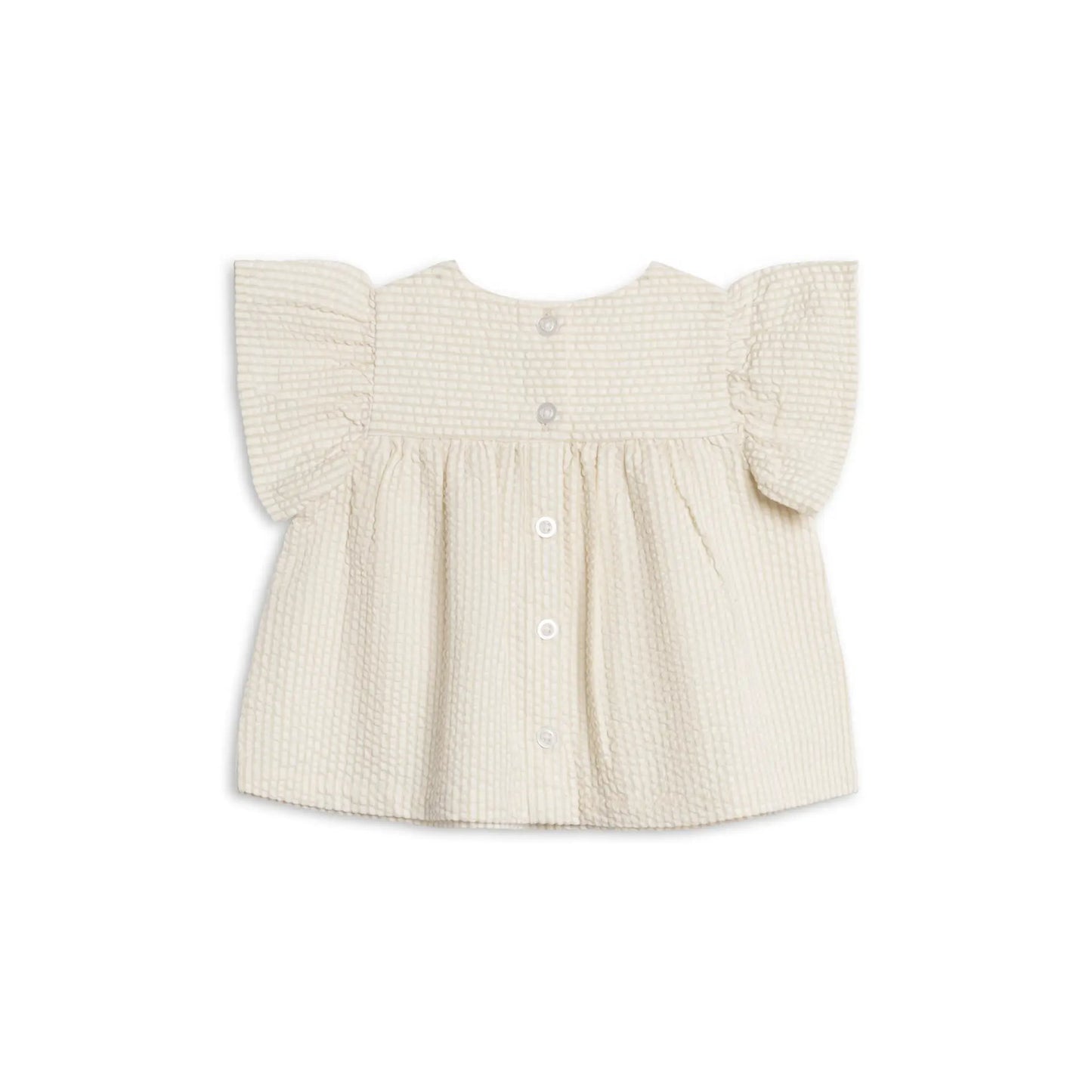 Viv Seersucker Ruffle Top | Dune Stripe