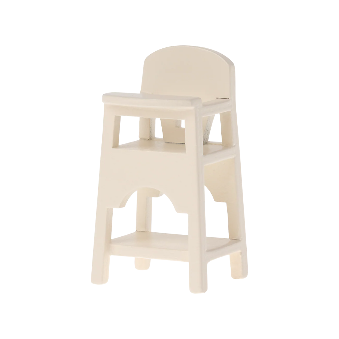 Beige high chair on a white background