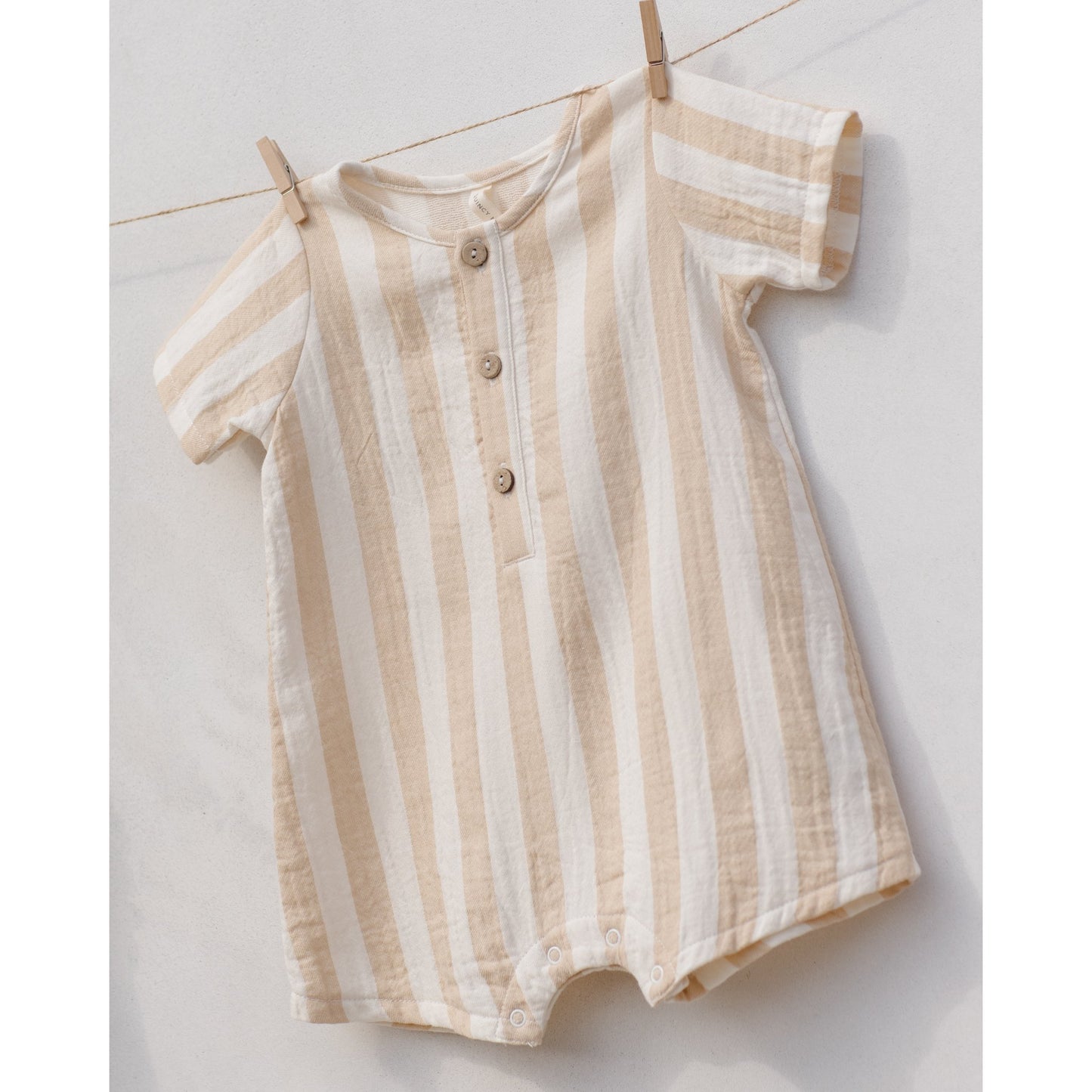 Short Sleeve Woven Romper | Summer Stripe