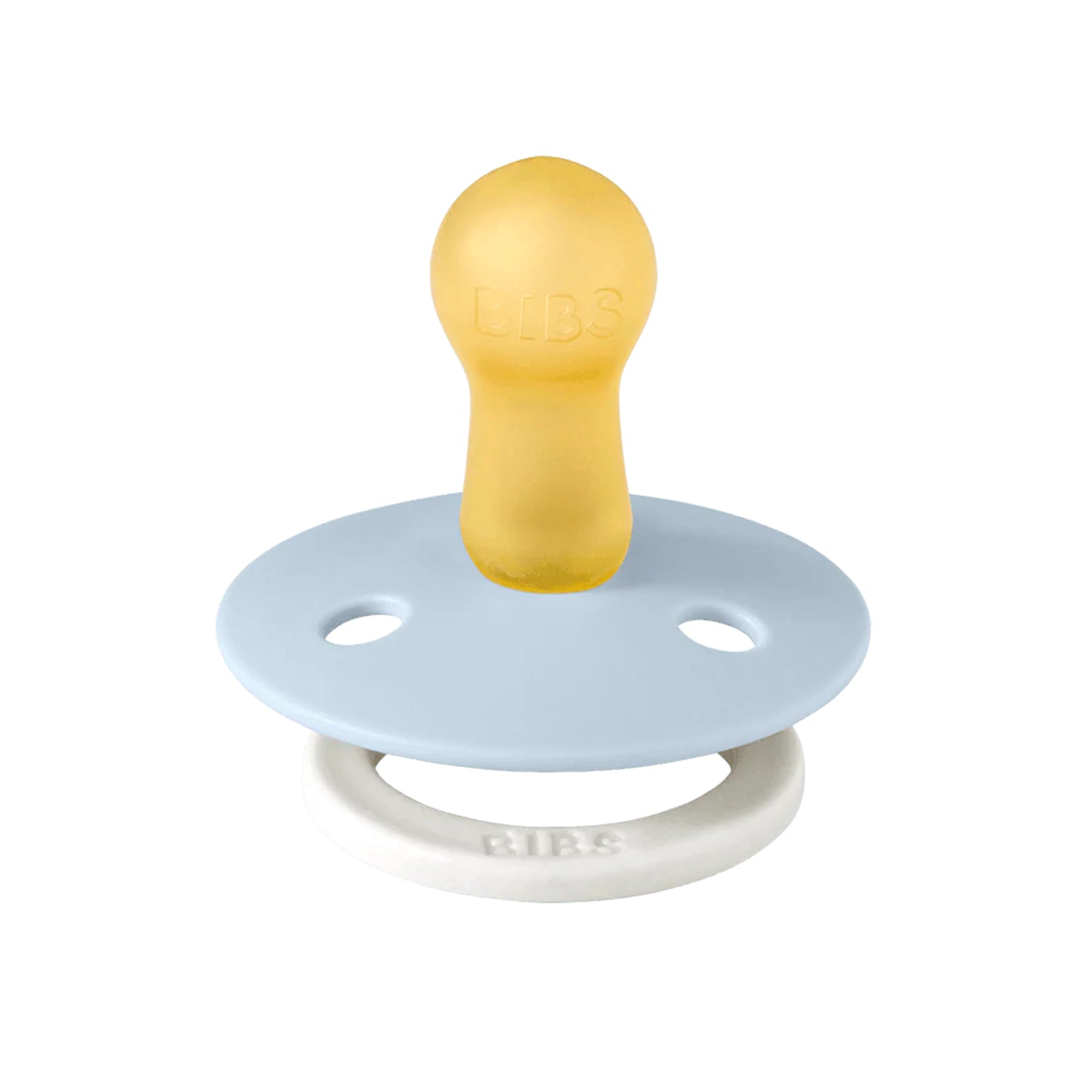Natural Rubber Pacifier 2-Pack | Iron/ Baby Blue GLOW