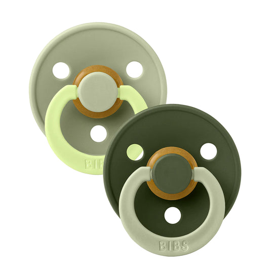 Natural Rubber Pacifier 2-Pack | Sage & Hunter Green Mix