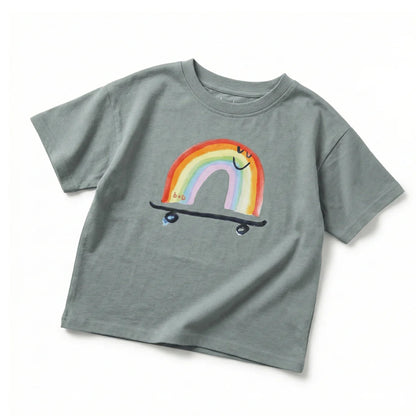 rainbow on a skateboard