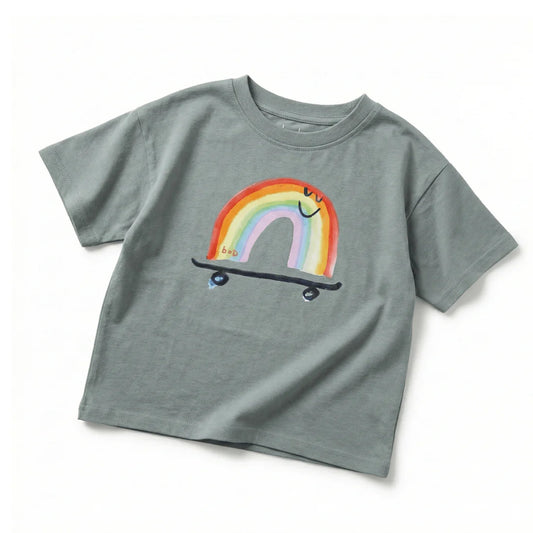 rainbow on a skateboard