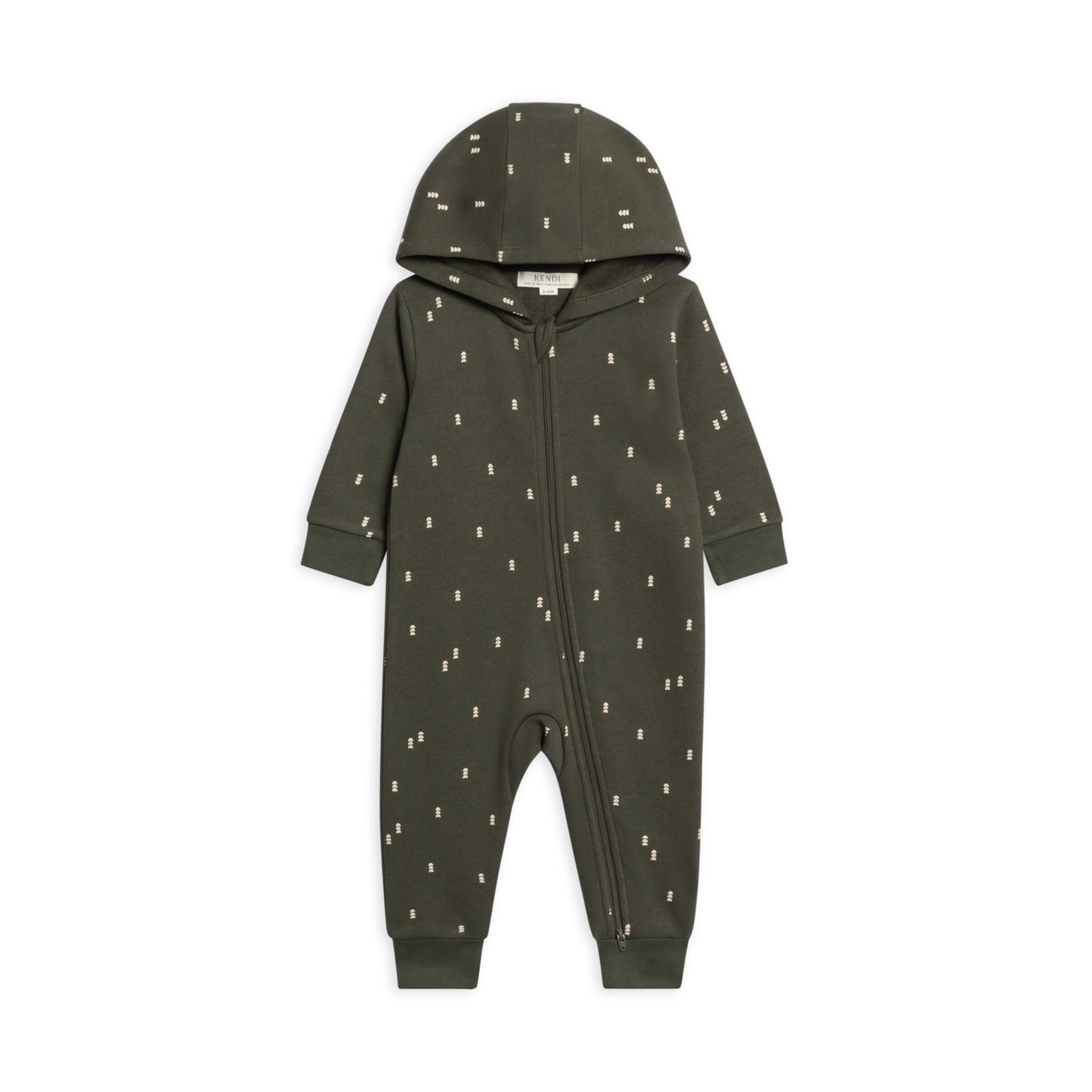 Greer Fleece Hooded Zipper Romper | Pine
