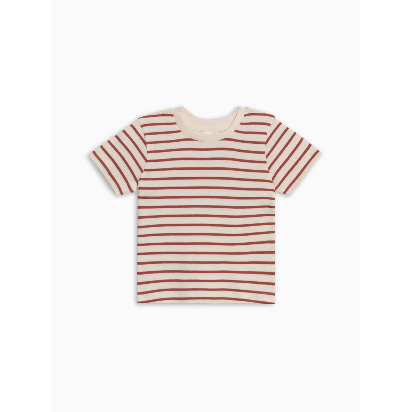 red and cream striped tshirt