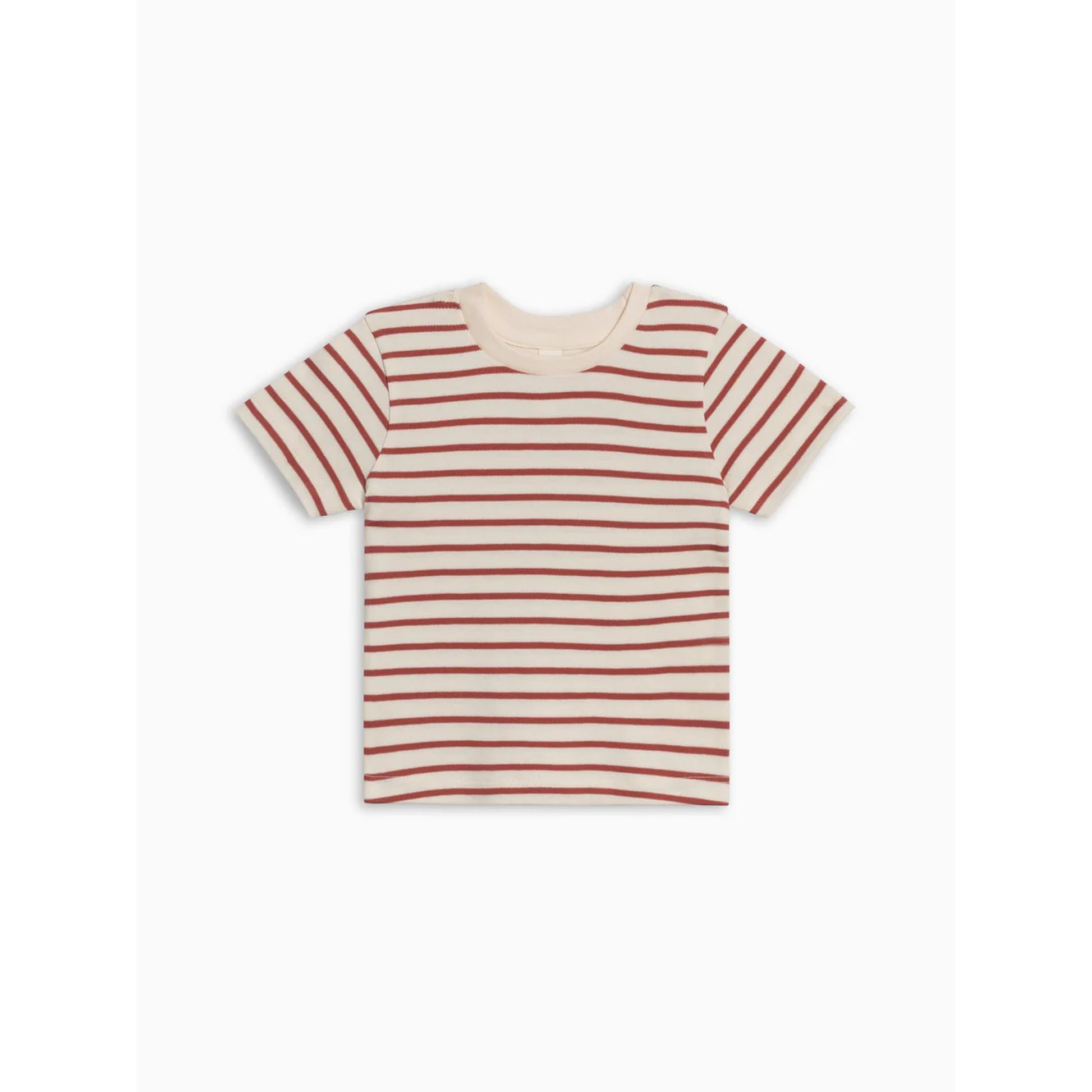 red and cream striped tshirt