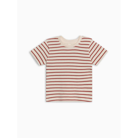 red and cream striped tshirt