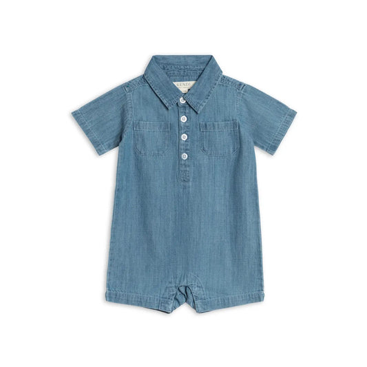 Ted Collared Romper | Chambray