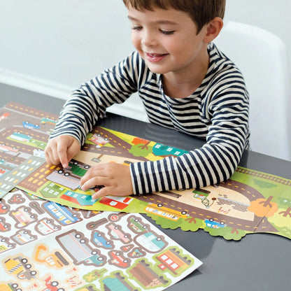 Child playing with a colorful educational toy on a table
