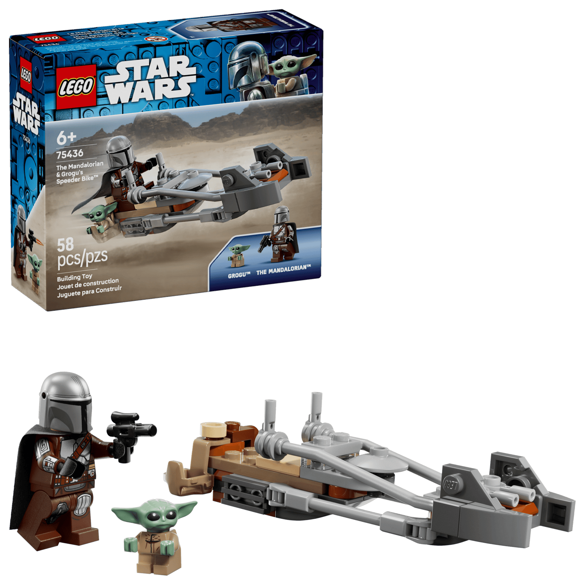 LEGO Star Wars set with packaging displaying 'The Mandalorian' and 'Baby Yoda'.