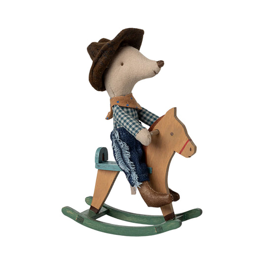 Maileg Cowboy Mouse on Rocking Horse | Little Brother