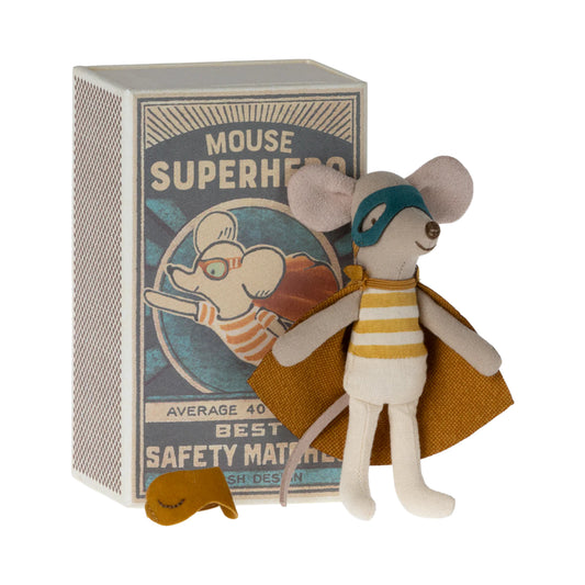 Maileg Superhero Mouse | Little Brother in Matchbox