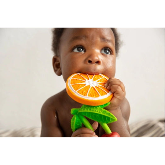 orange clementine teether
