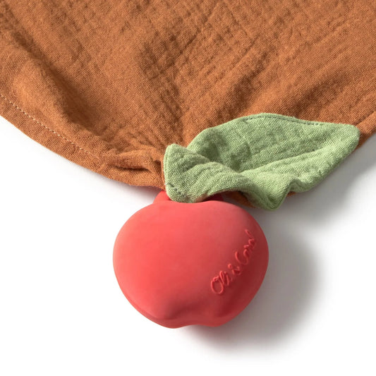 apple teether on cloth lovey