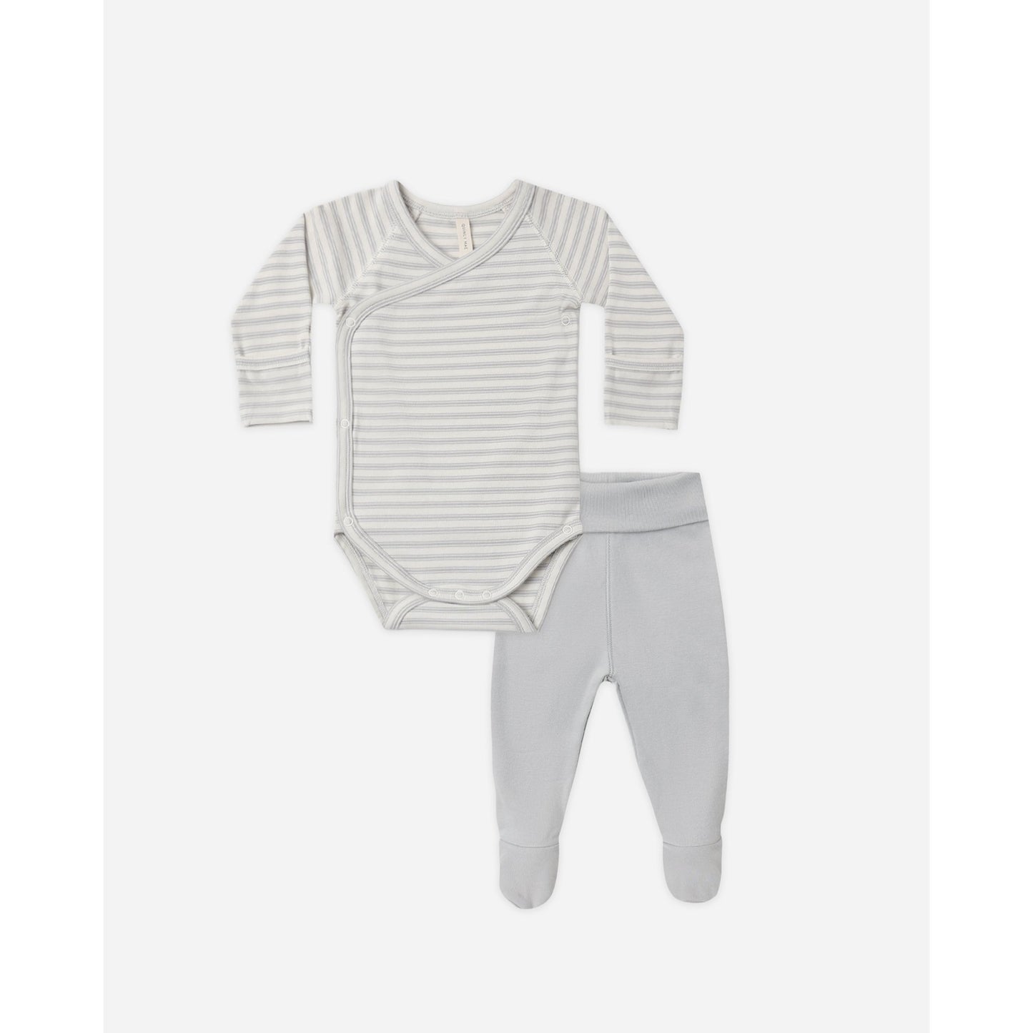 Side Snap Body Suit & Pant Set | Cloud Stripe