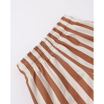 Boys Swim Short | Retro Poppy Stripe