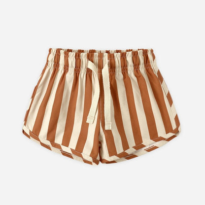 Boys Swim Short | Retro Poppy Stripe