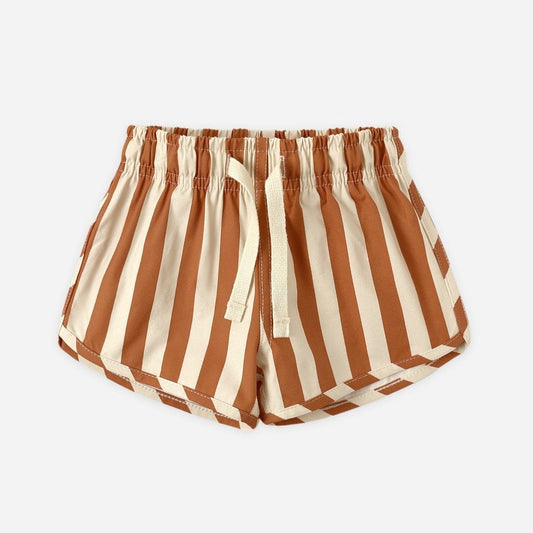 Boys Swim Short | Retro Poppy Stripe