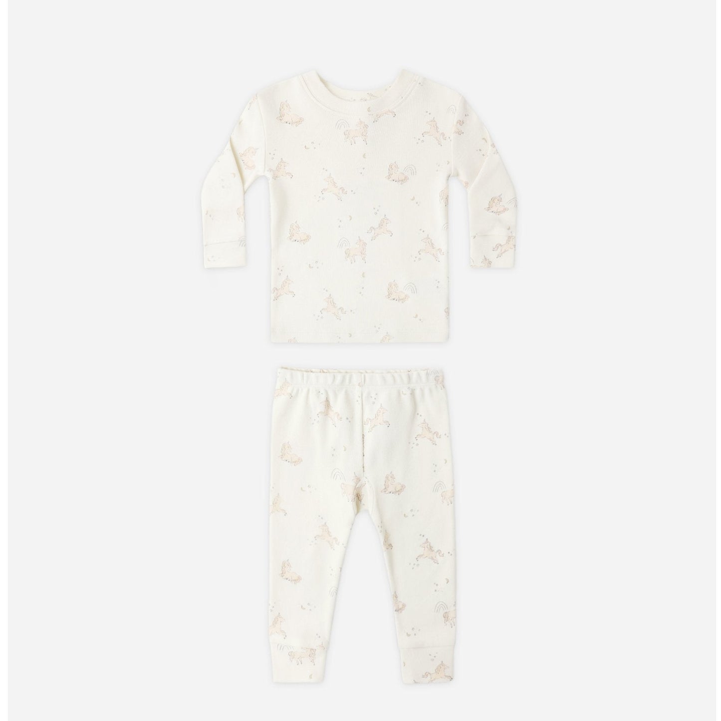 White baby onesie with floral pattern on a white background