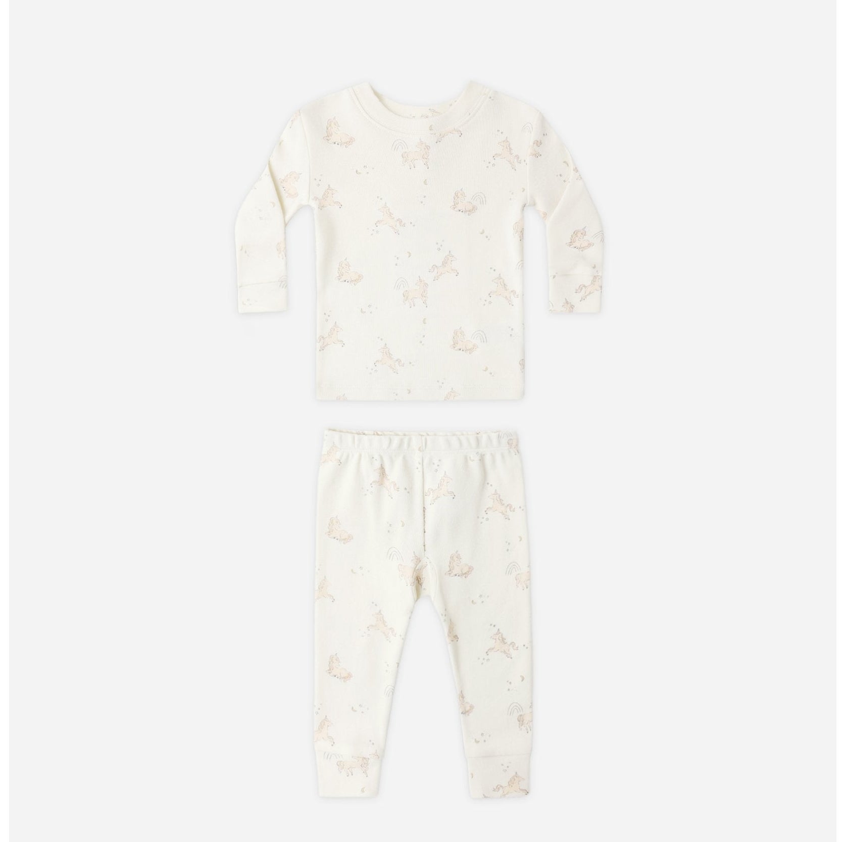 White baby onesie with floral pattern on a white background