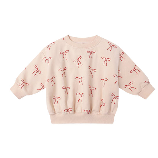Relaxed Fleece Sweatshirt | Red Bows
