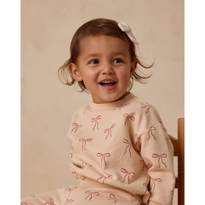 Relaxed Fleece Sweatshirt | Red Bows