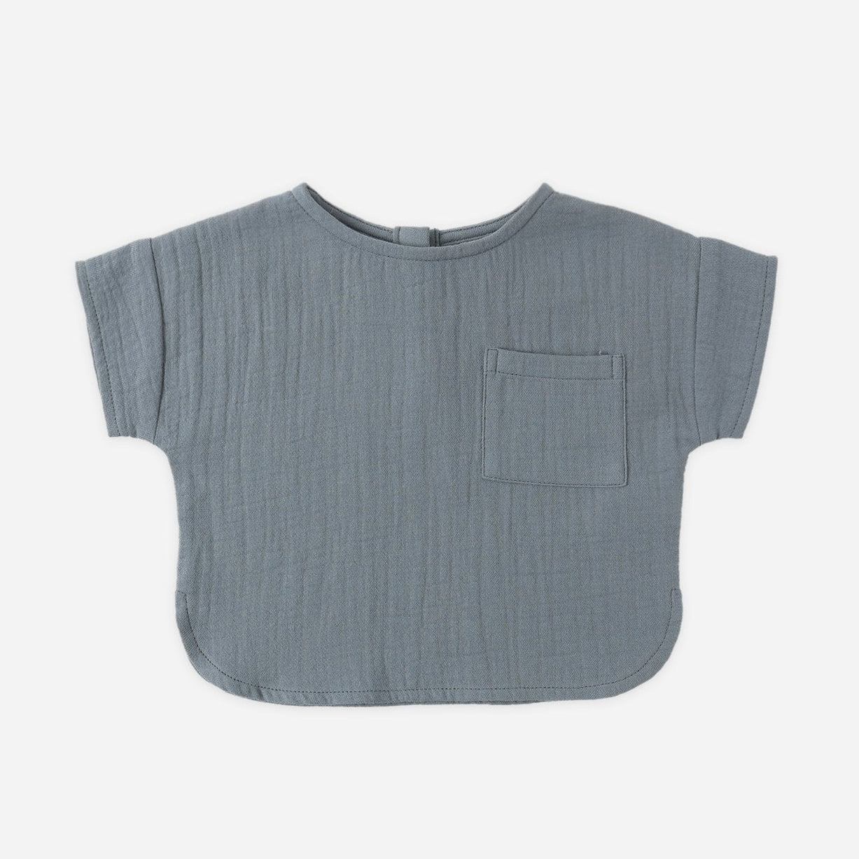 Woven Boxy Top | Ocean