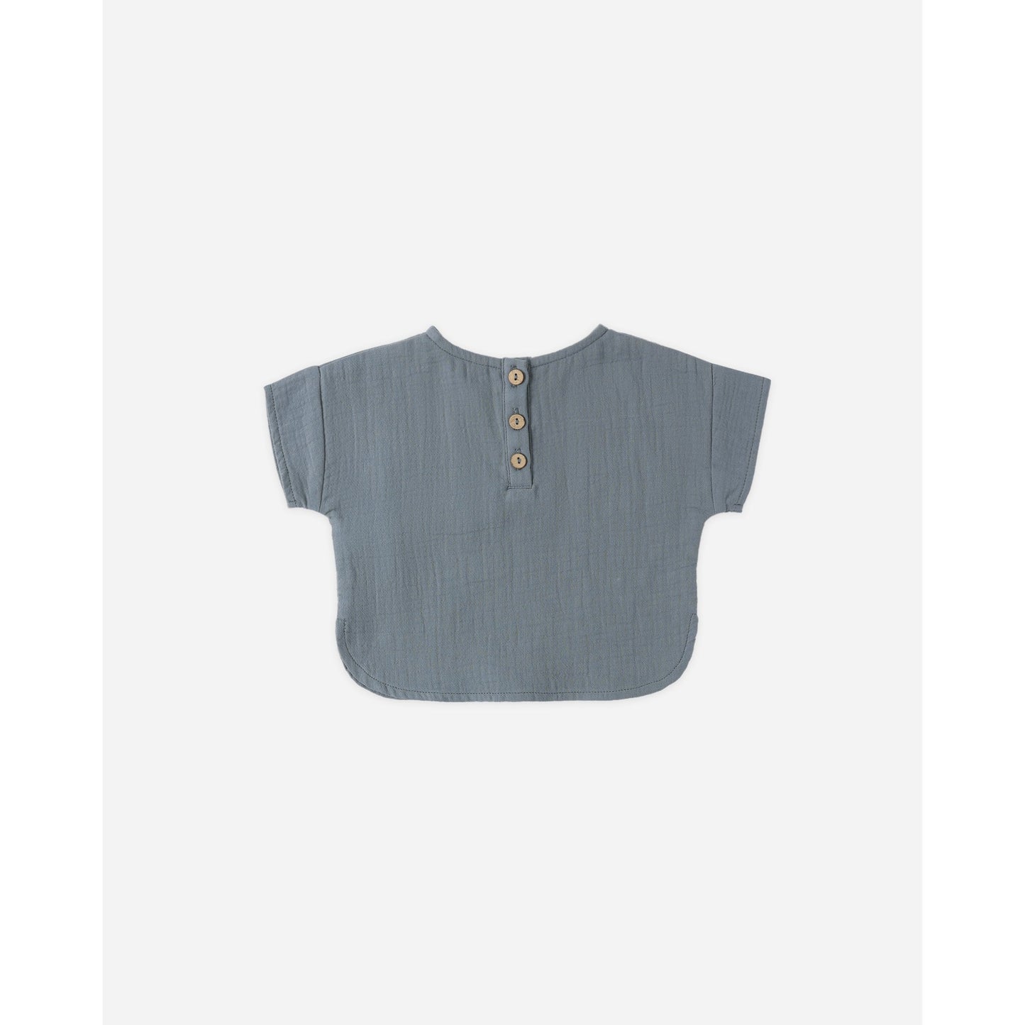 Woven Boxy Top | Ocean