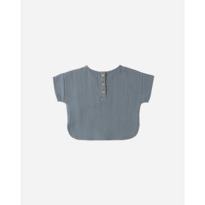 Woven Boxy Top | Ocean