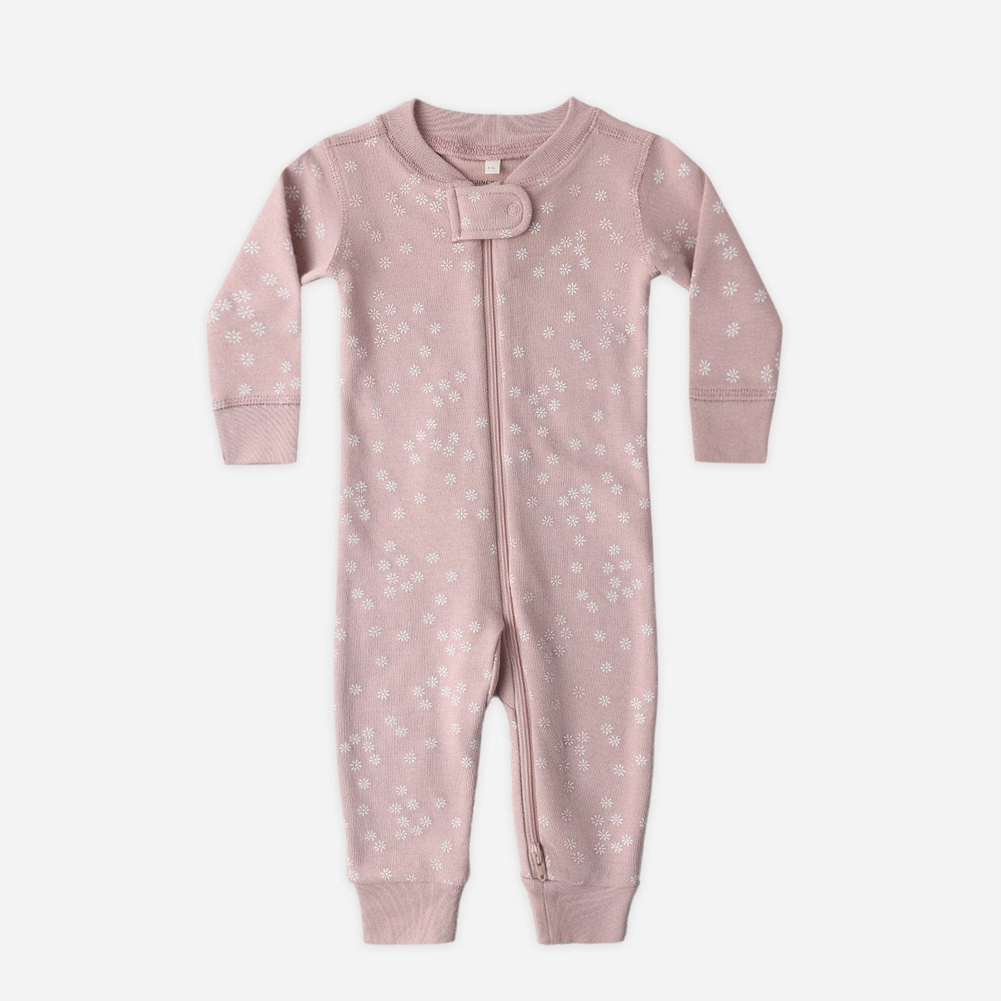 Zip Longsleeve Sleeper | Mauve Daisy