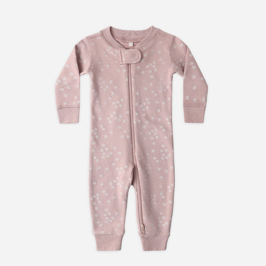 Zip Longsleeve Sleeper | Mauve Daisy