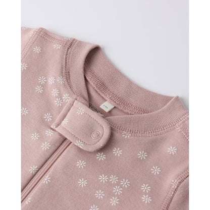 Zip Longsleeve Sleeper | Mauve Daisy