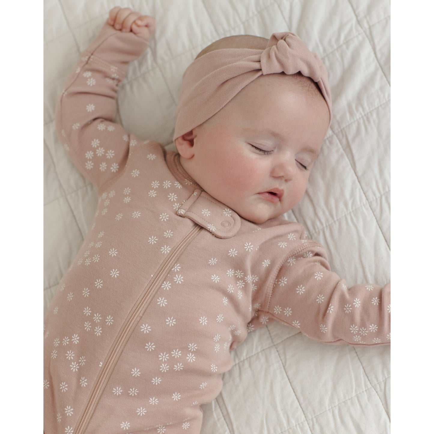 Zip Longsleeve Sleeper | Mauve Daisy