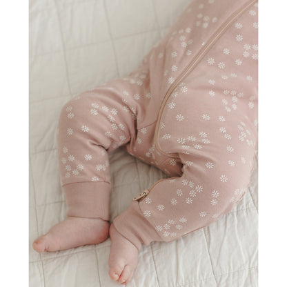 Zip Longsleeve Sleeper | Mauve Daisy