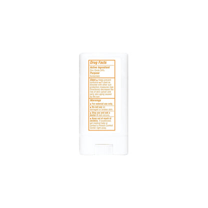 Rectangular product label with text on a white background