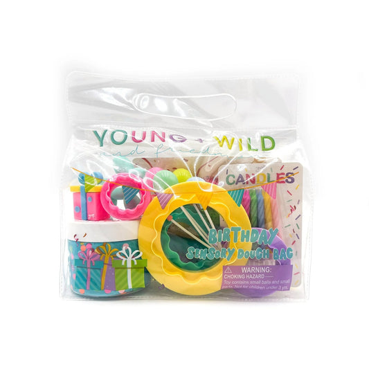 Packaged birthday candles with 'Young & Wild' branding on a white background