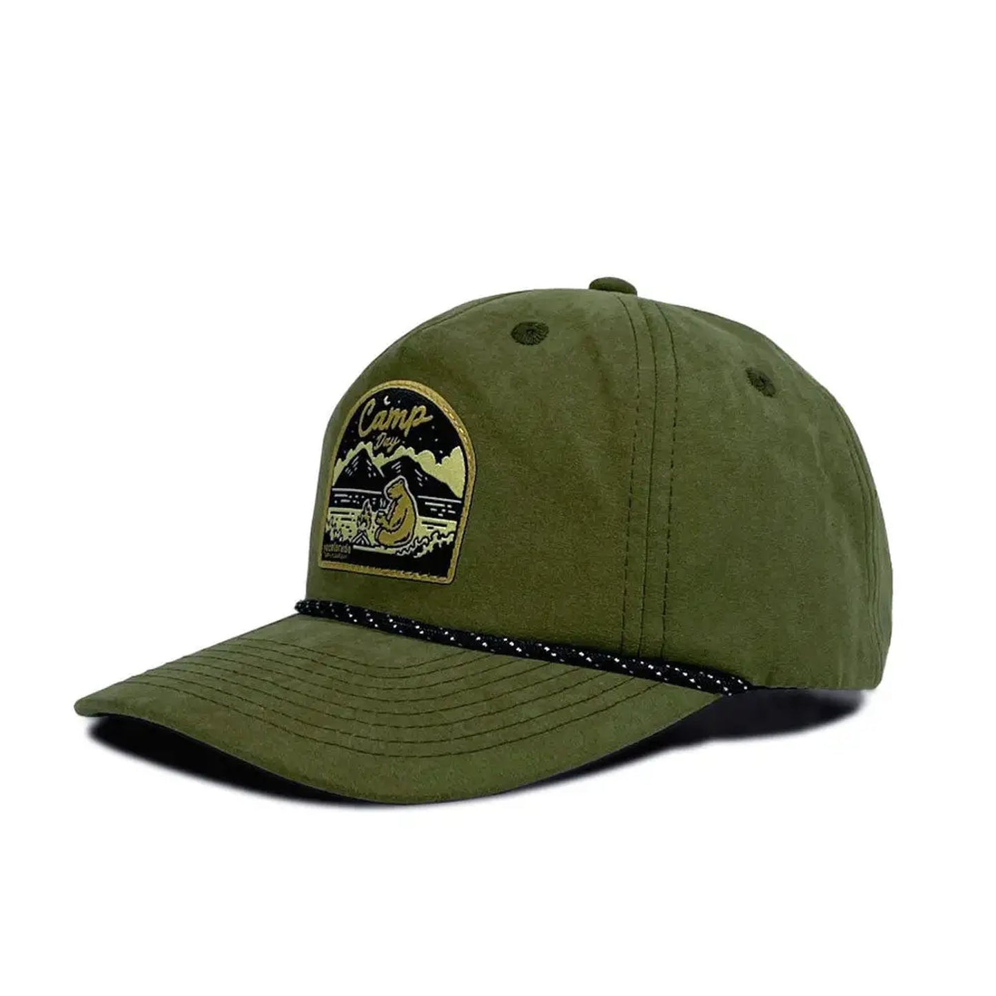 Green cap with a logo on a white background