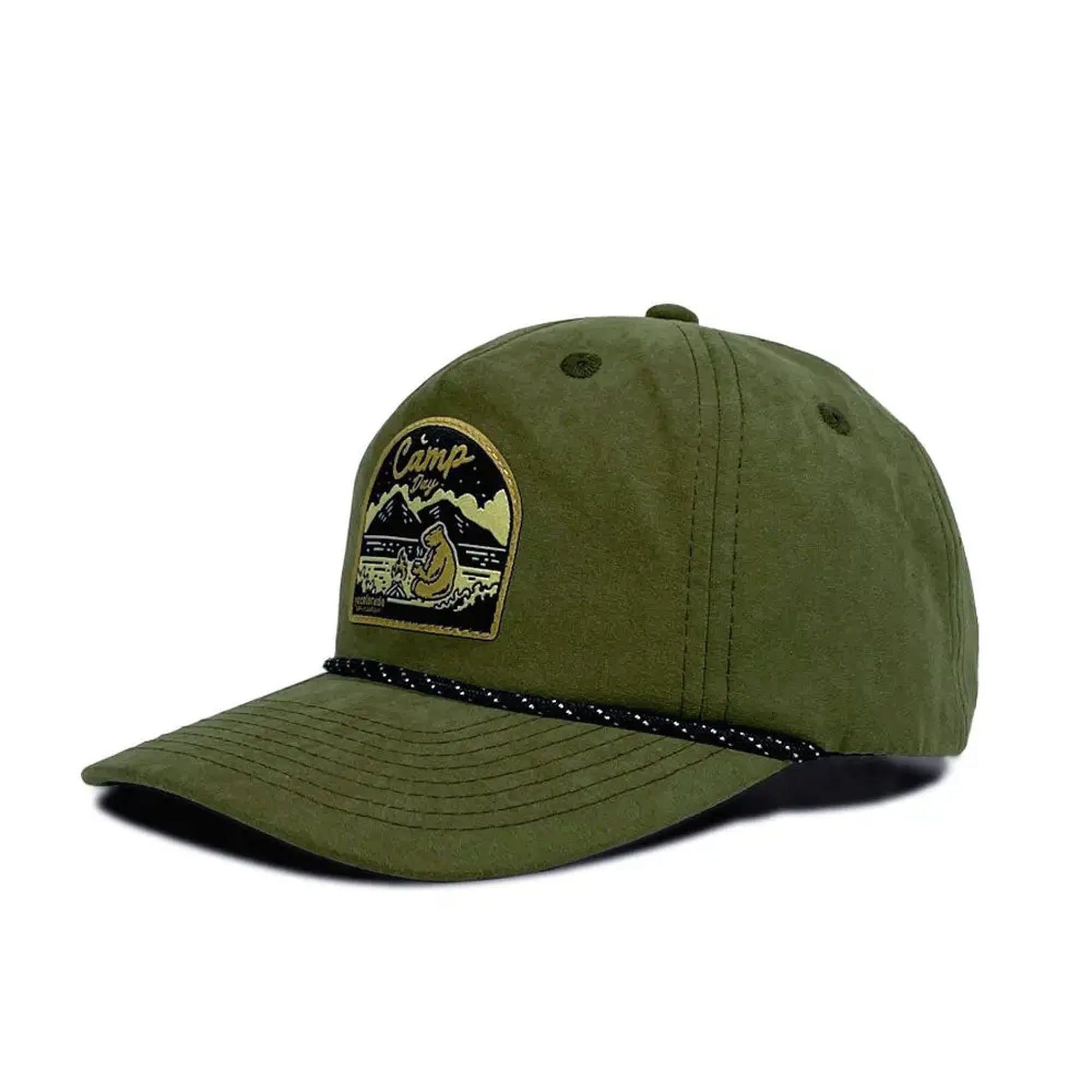 Green cap with a logo on a white background