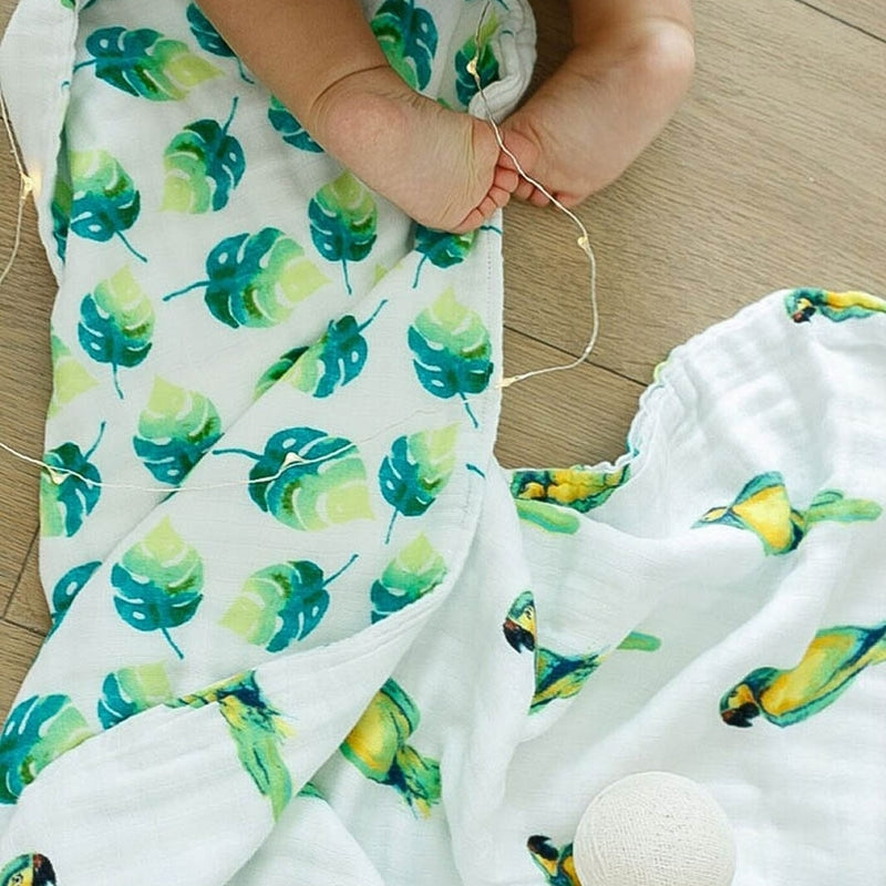 Organic Muslin 4-Layer Reversible Baby Blanket