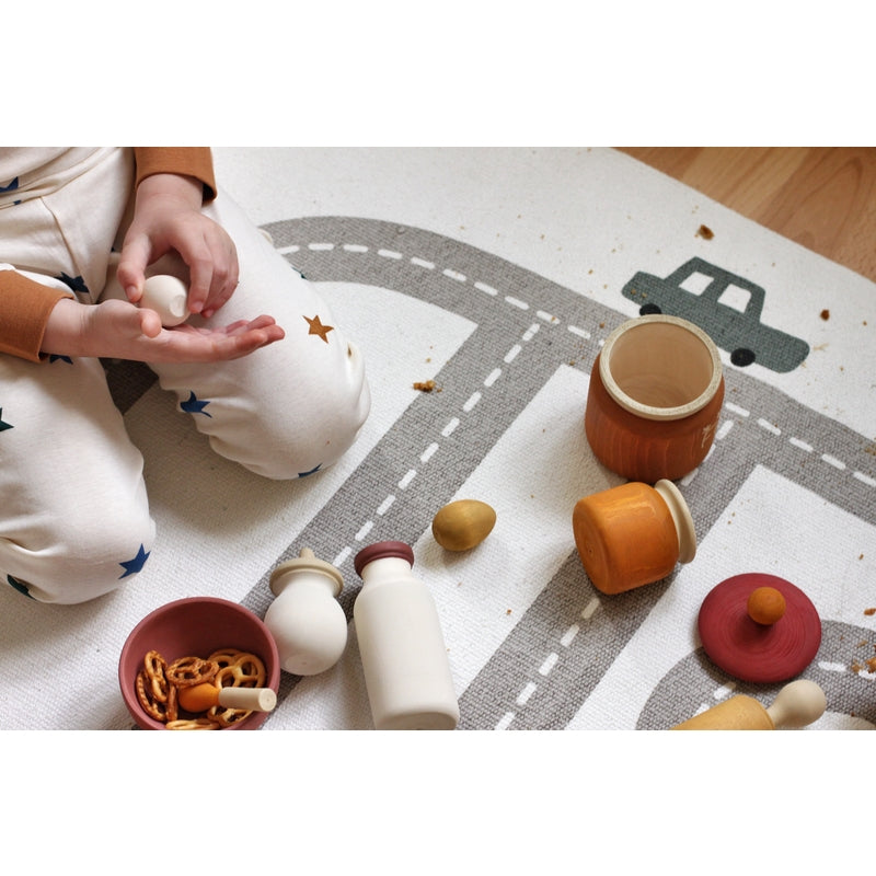 Natural Wooden Toy Dish Set