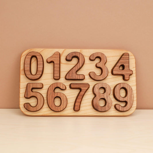 Natural Wood Number Puzzle