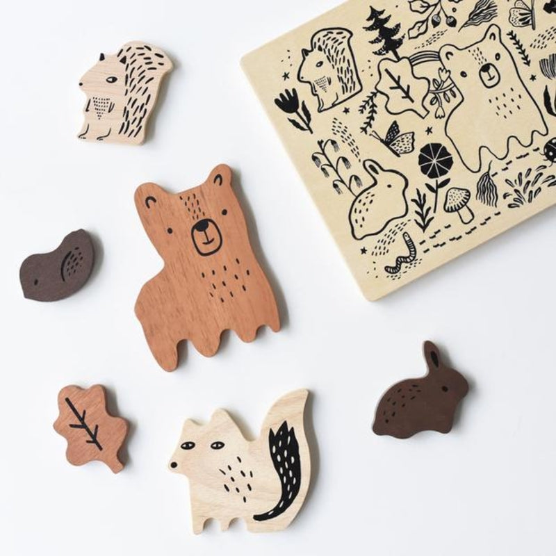 woodland animal puzzle pieces